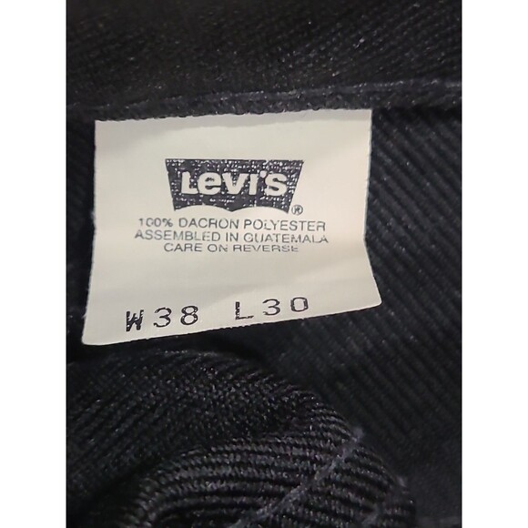 VTG Levis Mens 38x30 Black Dacron Polyester Bootcut Made USA 70s Western Cowboy - Picture 4 of 9